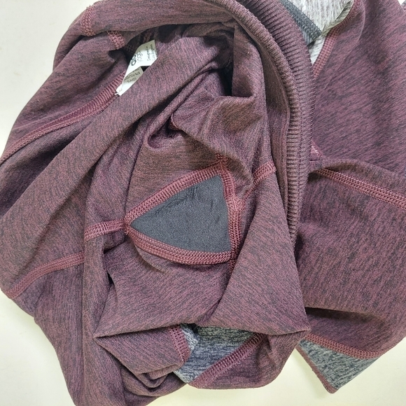 alo Yoga Maroon Gray Leggings Pants S Athleisure Workout Heathered Flexible - Picture 5 of 7